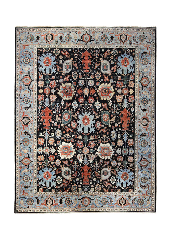 A34464 Oriental Rug Pakistani Handmade Area Transitional 8'2'' x 10'6'' -8x11- Blue Black Oushak Design
