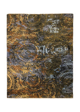 A34465 Oriental Rug Pakistani Handmade Area Modern 7'9'' x 9'9'' -8x10- Green Yellow Gold Erased Geometric Design