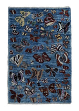 A34476 Oriental Rug Pakistani Handmade Area Transitional Tribal 2'1'' x 3'0'' -2x3- Blue Open Pictorial Animals Gabbeh Design
