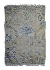 A34489 Oriental Rug Indian Handmade Area Transitional 2'0'' x 3'0'' -2x3- Whites Beige Purple Oushak Design