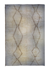 A34496 Oriental Rug Moroccan Handmade Area Tribal 15'5'' x 23'4'' -15x23- Whites Beige Geometric Shag Design