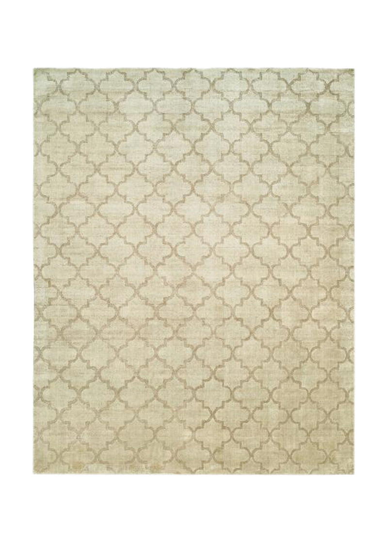 A34497 Oriental Rug Indian Handmade Area Transitional Neutral 9'10'' x 14'2'' -10x14- Whites Beige Open Geometric Design