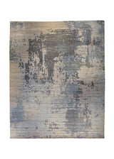 A34510 Oriental Rug Indian Handmade Area Modern Neutral 12'1'' x 15'2'' -12x15- Gray Whites Beige Blue Abstract Splatter Design