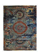 A34526 Oriental Rug Pakistani Handmade Area Transitional 5'1'' x 6'11'' -5x7- Green Erased Mamluk Design