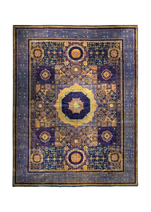 A34527 Oriental Rug Pakistani Handmade Area Transitional Tribal 13'2'' x 16'8'' -13x17- Purple Mamluk Design