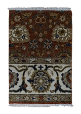 A34532 Oriental Rug Indian Handmade Area Traditional 2'1'' x 3'0'' -2x3- Red Floral Design