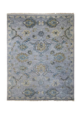 A34553 Oriental Rug Indian Handmade Area Transitional Neutral 5'4'' x 6'10'' -5x7- Blue Gray Oushak Design