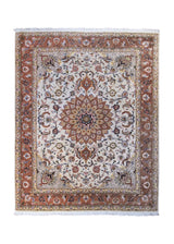 A34602 Persian Rug Tabriz Handmade Area Traditional 4'12'' x 6'4'' -5x6- Whites Beige Pink Floral Naghsh Design