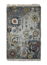 A34612 Oriental Rug Indian Handmade Area Transitional 2'0'' x 3'0'' -2x3- Blue Gray Soumak Oushak Design