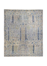 A34624 Oriental Rug Pakistani Handmade Area Transitional Neutral 7'12'' x 9'5'' -8x9- Whites Beige Blue Tree of Life Bakhshayesh Design