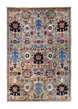 A34628 Oriental Rug Pakistani Handmade Area Transitional 6'3'' x 8'10'' -6x9- Whites Beige Oushak Design