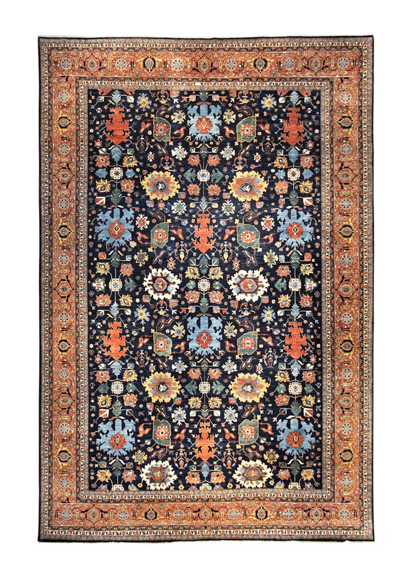 A34632 Oriental Rug Pakistani Handmade Area Transitional 11'9'' x 17'4'' -12x17- Red Blue Oushak Design