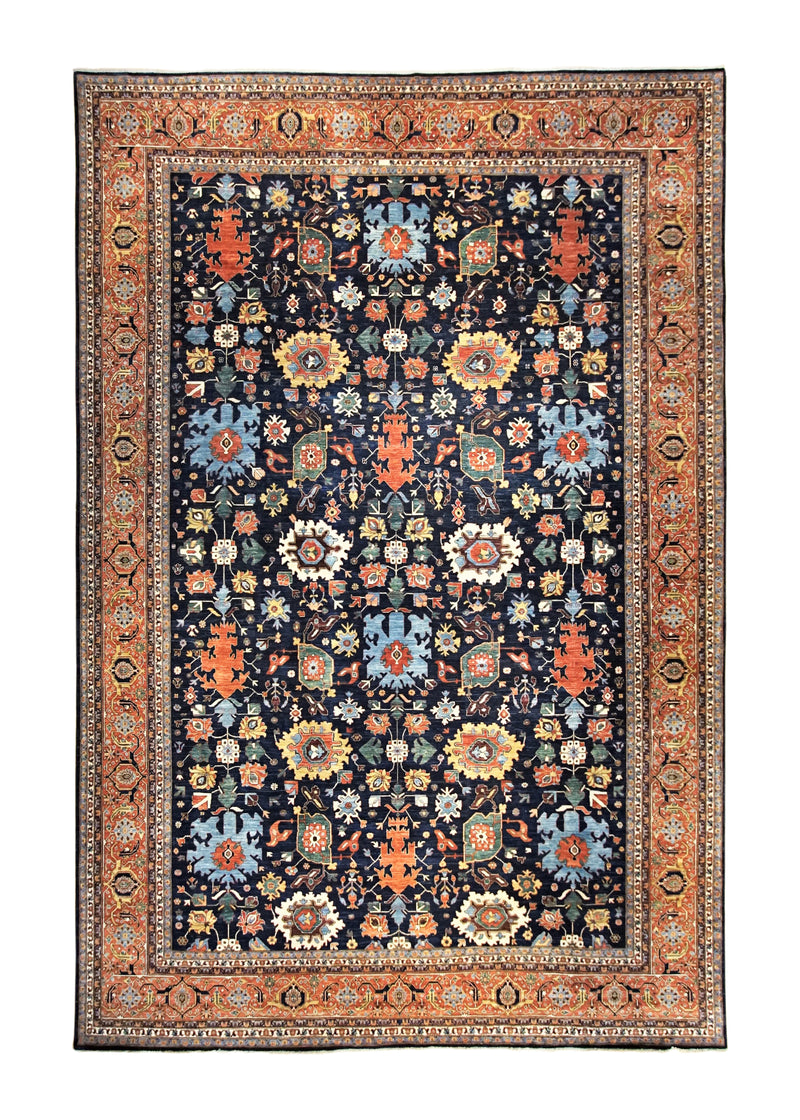 A34632 Oriental Rug Pakistani Handmade Area Transitional 11'9'' x 17'4'' -12x17- Red Blue Oushak Design