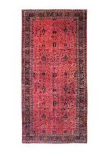 A34640 Persian Rug Kashan Handmade Area Antique Traditional 9'11'' x 20'4'' -10x20- Red Floral Design