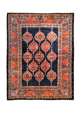 A34651 Persian Rug Ghashghaei Handmade Area Tribal 7'12'' x 10'4'' -8x10- Blue Red Open Design