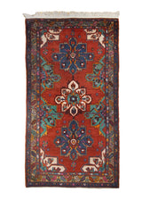 A34675 Persian Rug Hamadan Handmade Area Tribal 3'7'' x 6'10'' -4x7- Red Geometric Design