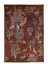 A34688 Oriental Rug Pakistani Handmade Area Transitional Tribal 3'4'' x 4'10'' -3x5- Purple Tree of Life Animals Gabbeh Design