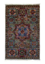 A34695 Oriental Rug Pakistani Handmade Area Transitional Tribal 1'11'' x 3'0'' -2x3- Green Mamluk Design