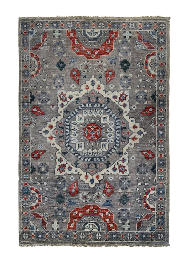 A34703 Oriental Rug Pakistani Handmade Area Transitional Tribal 2'8'' x 3'11'' -3x4- Gray Mamluk Design