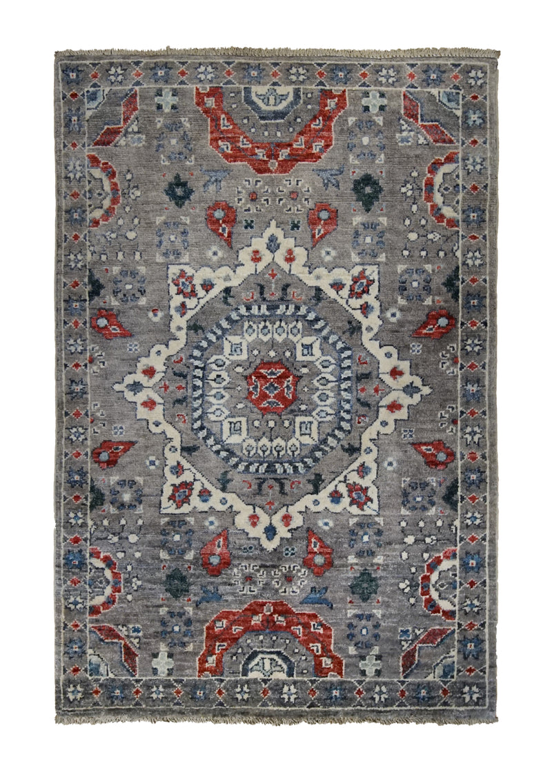 A34703 Oriental Rug Pakistani Handmade Area Transitional Tribal 2'8'' x 3'11'' -3x4- Gray Mamluk Design