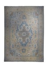 A34711 Oriental Rug Pakistani Handmade Area Transitional Neutral 9'8'' x 13'10'' -10x14- Whites Beige Blue Silver Wash Geometric Heriz Design
