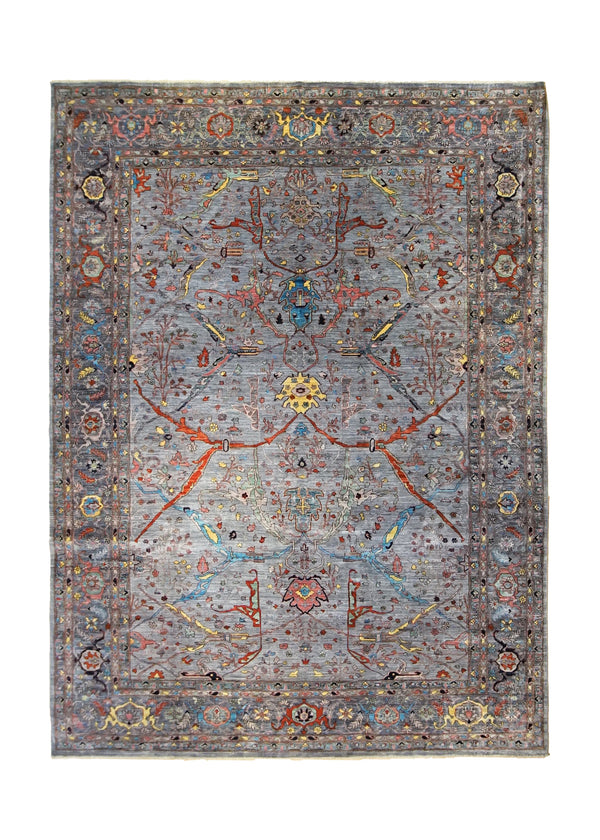 A34758 Oriental Rug Pakistani Handmade Area Transitional 8'8'' x 11'9'' -9x12- Blue Heriz Design