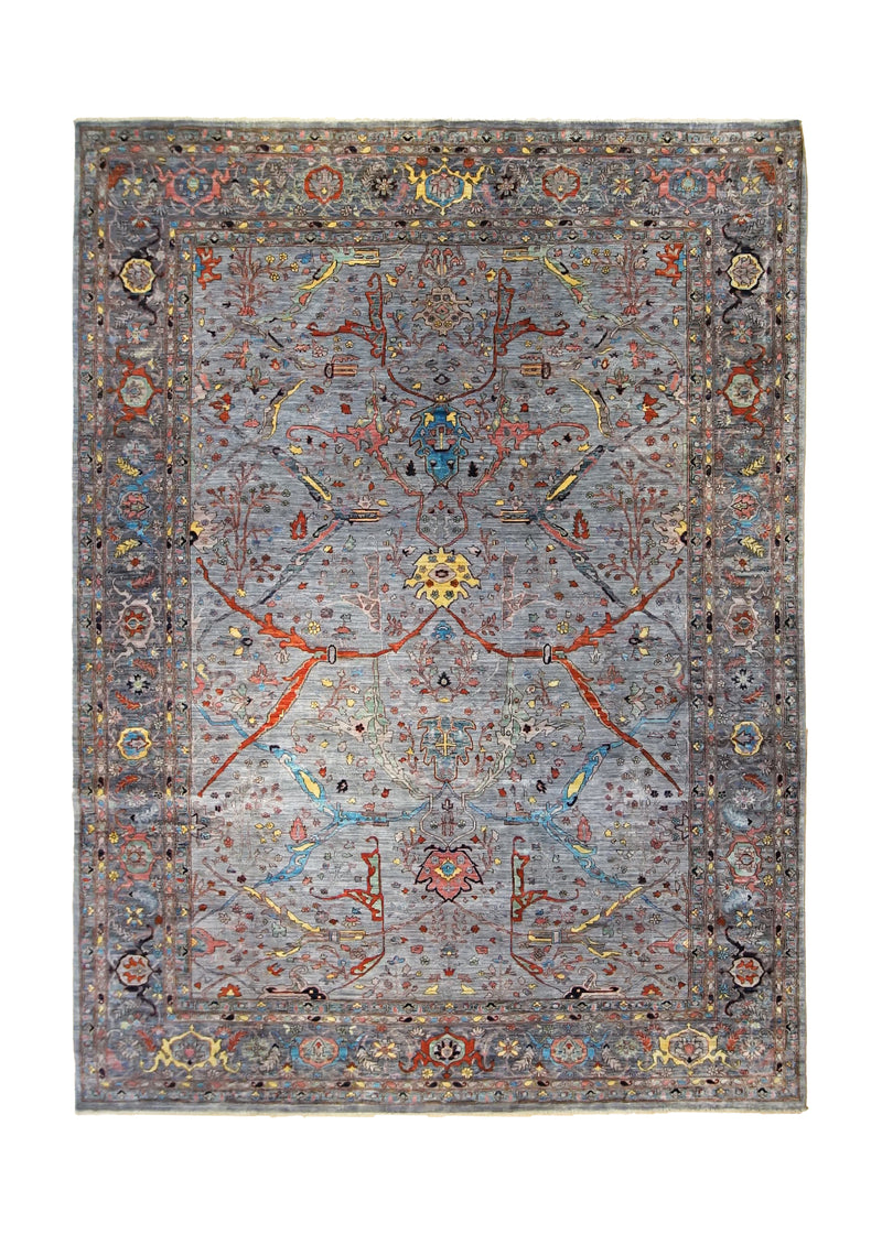 A34758 Oriental Rug Pakistani Handmade Area Transitional 8'8'' x 11'9'' -9x12- Blue Heriz Design