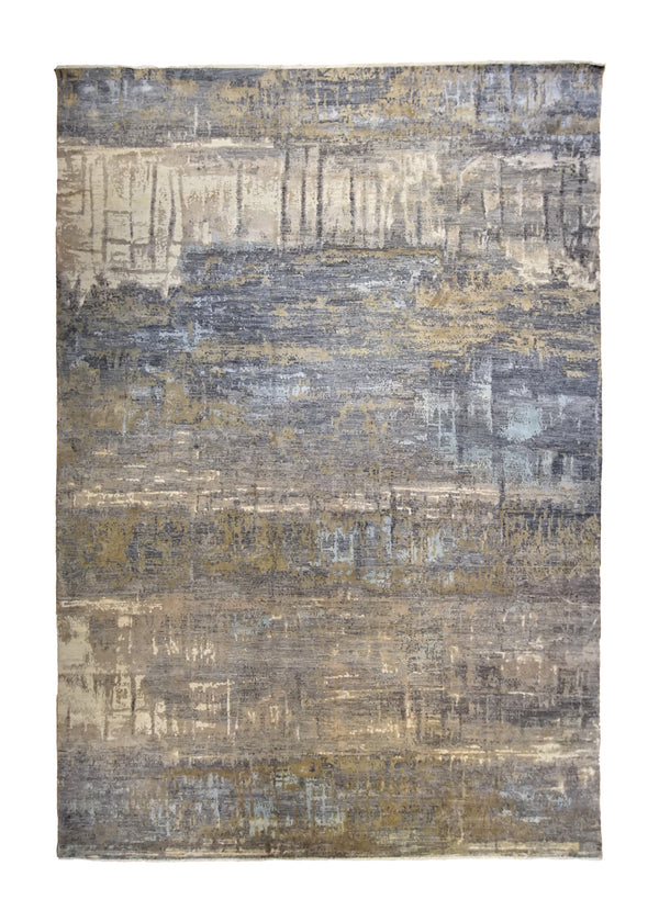 A34769 Oriental Rug Pakistani Handmade Area Modern 9'12'' x 14'4'' -10x14- Whites Beige Brown Abstract Splatter Design