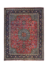 A34795 Persian Rug Mashhad Handmade Area Traditional 9'10'' x 12'9'' -10x13- Blue Floral Design