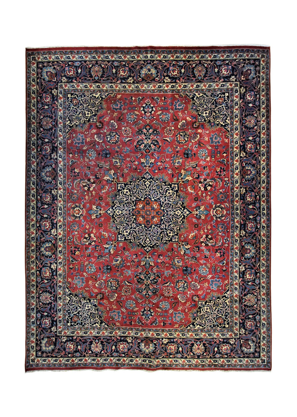 A34795 Persian Rug Mashhad Handmade Area Traditional 9'10'' x 12'9'' -10x13- Blue Floral Design