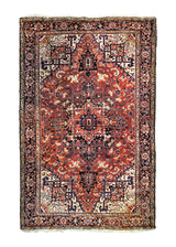 A34797 Persian Rug Heriz Handmade Area Antique Tribal 8'3'' x 12'5'' -8x12- Whites Beige Geometric Design