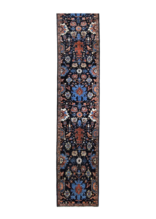 A34802 Oriental Rug Pakistani Handmade Runner Transitional 2'10'' x 17'10'' -3x18- Blue Heriz Design