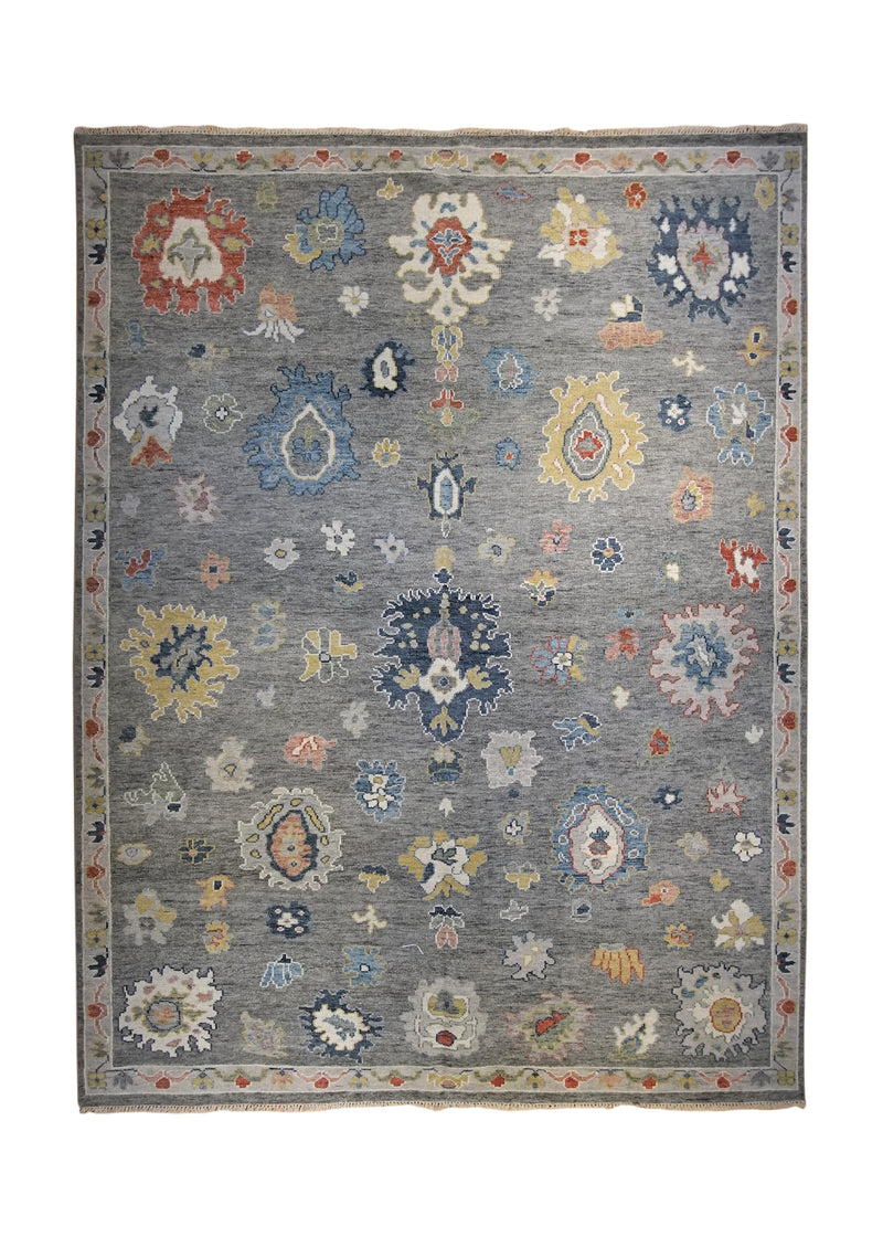 A34807 Oriental Rug Indian Handmade Area Transitional 8'12'' x 12'2'' -9x12- Whites Beige Oushak Design