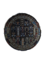 A34854 Oriental Rug Indian Handmade Round Transitional Tribal 5'1'' x 5'1'' -5x5- Blue Geometric Animals Design