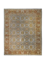 A34864 Oriental Rug Pakistani Handmade Area Transitional 7'10'' x 9'7'' -8x10- Gray Brown Antique Washed Floral Design