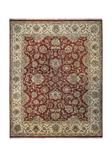 A34896 Oriental Rug Indian Handmade Area Traditional 7'11'' x 10'0'' -8x10- Yellow Gold Red Tea Washed Floral Design