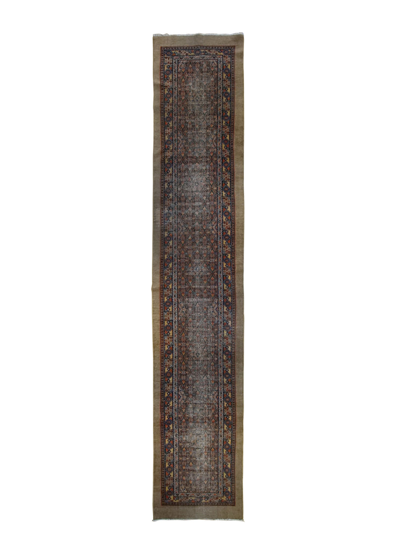 A34901 Persian Rug Sarab Handmade Runner Antique Tribal 2'11'' x 16'3'' -3x16- Whites Beige Red Blue Geometric Design