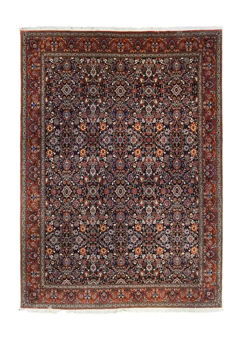 A34905 Persian Rug Bijar Handmade Area Traditional 9'10'' x 12'11'' -10x13- Blue Red Floral Design