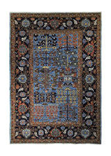 A34942 Oriental Rug Pakistani Handmade Area Transitional Tribal 4'3'' x 6'0'' -4x6- Blue Geometric Design