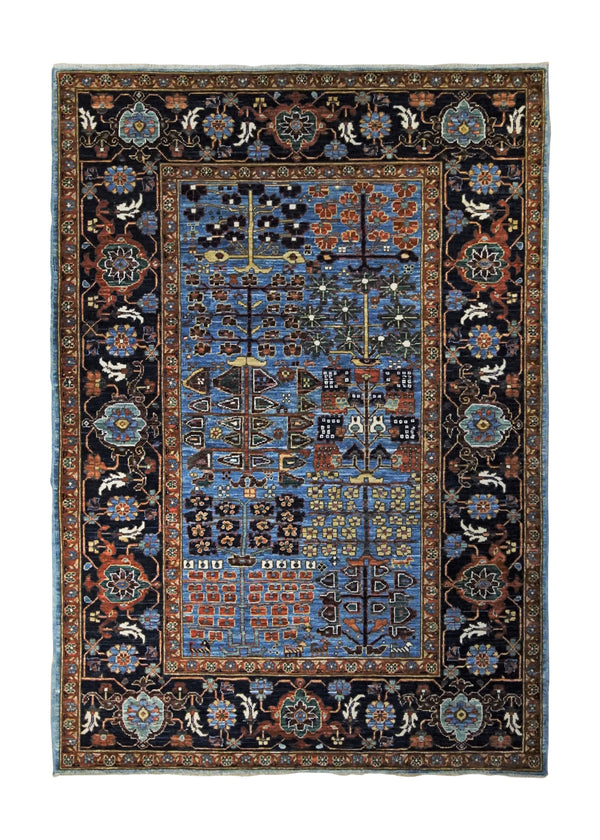 A34942 Oriental Rug Pakistani Handmade Area Transitional Tribal 4'3'' x 6'0'' -4x6- Blue Geometric Design