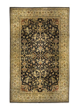 A34988 Oriental Rug Indian Handmade Area Transitional 14'2'' x 21'6'' -14x22- Black Yellow Gold Tea Washed Floral Jaipur Design