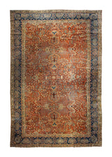 A35007 Persian Rug Sarouk Handmade Area Antique Traditional 10'8'' x 16'1'' -11x16- Red Blue Floral Cypress Tree Design