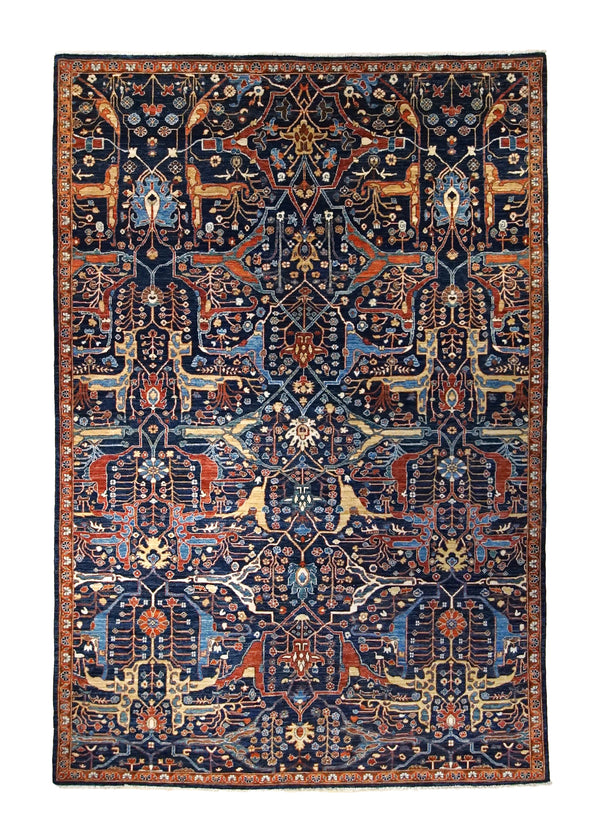 A35039 Oriental Rug Pakistani Handmade Area Transitional Tribal 6'1'' x 9'0'' -6x9- Blue Heriz Design