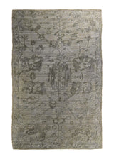 A35084 Oriental Rug Indian Handmade Area Modern Neutral 3'7'' x 5'9'' -4x6- Gray Abstract High Low Pile Design