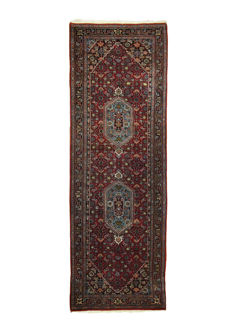 A35131 Oriental Rug Indian Handmade Runner Traditional 2'9'' x 7'11'' -3x8- Red Herati Design