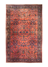 A35151 Persian Rug Lilihan Handmade Area Antique Traditional 13'3'' x 21'0'' -13x21- Red Blue Floral Design