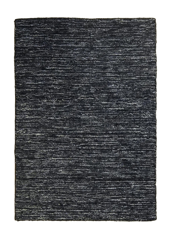 A35163 Oriental Rug Indian Handmade Area Modern 2'0'' x 3'0'' -2x3- Black Gray Stripes Design
