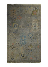 A35168 Oriental Rug Indian Handmade Area Transitional 2'10'' x 5'0'' -3x5- Whites Beige Floral Oushak Design