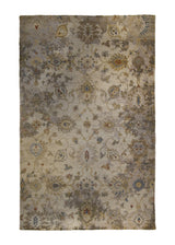 A35184 Oriental Rug Indian Handmade Area Transitional 5'11'' x 9'2'' -6x9- Whites Beige Yellow Gold Floral Oushak Design