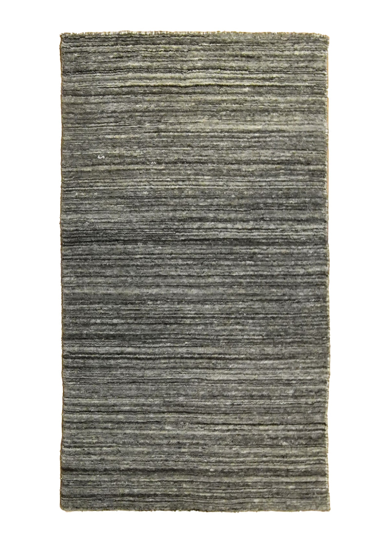 A35261 Oriental Rug Indian Handmade Runner Modern 2'6'' x 4'6'' -3x5- Gray Stripes Design